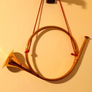 Vintage Solid Brass 1950's French Horn & Tassel